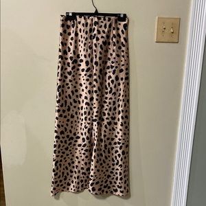 Leopard Print Midi slip  Skirt
